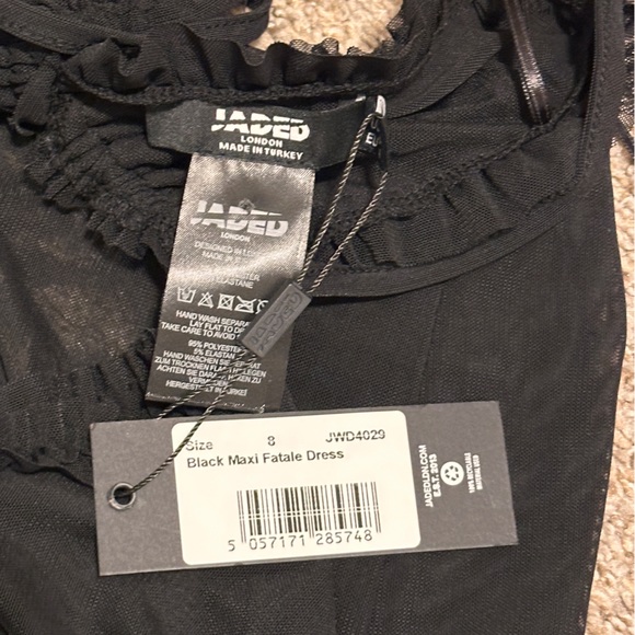 JADED LONDON Fatale Maxi Dress in Midnight Black UK 8 US 4 - Picture 6 of 12